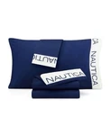 New Nautica Kids Colorblock Navy Blue + White Cuff Twin Bed Sheet Set. Fixed Price $14.50.