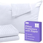 Set Of 4 Pillow Protectors With Zipper Queen Size - 100% Resistant Stains,.... Fixed Price $26.56.