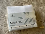Lux Club Sheet Set Queen Whit 6 Piece Nwt. Fixed Price $15.00.