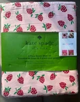 Kate Spade Queen Sheet Set Raspberries Festive Pink Cotton Percale 4PC Crisp. Fixed Price $55.00.