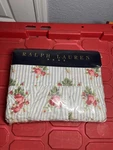 Ralph Lauren Emma Floral Twin Flat Sheet Blue Stripe Roses Deep. Fixed Price $50.00.