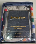 Pendleton Yellowstone 100% Cotton 4 Piece Flannel Queen Sheet Set New. Fixed Price $145.00.