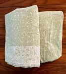 Euc Martha Stewart Twin Sheet Set-flat & Fitted, No Pillow Case, Green White. Fixed Price $11.99.