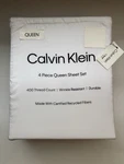Calvin Klein Queen 4PC Sheet Set 400 Tc White Tencel Lyocell New. Fixed Price $44.99.