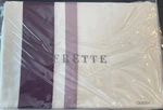 Frette Sateen Bands Queen Flat Sheet Ivory Plum Cotton Portugal New. Fixed Price $159.99.