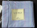 New Rare! Ralph Lauren Studio Seaview King Flat Sheet Glen Plaid Blue Purple. Fixed Price $149.95.