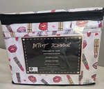 Betsey Johnson 6-PC Fun Lipsticks Make-up Polyester Queen Sheet Set Nip. Fixed Price $40.17.