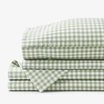 Company Kids Gingham Classic Cool Organic Cotton Percale Bed Sheet Set. Fixed Price $60.00.