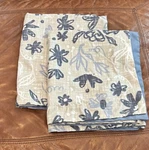 At Home King Sized Pillow Shams (2) Blue Beige & White Floral Design. Fixed Price $10.00.
