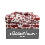 Flannel Sheets Queen 4 Pc 100% Cotton Breathable 15 Deep Arcadia Red Eddie Bauer. Fixed Price $74.99.