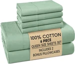 Queen Bed Sheets 100% Cotton With 4 Pillowcases, Crisp Percale Weave &. Fixed Price $61.99.