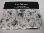 New Ralph Lauren Blaine Ruffled Flat Sheet White Red Green Floral - Twin. Fixed Price $89.99.