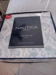 Nautica Home White Blue Gray Sealife 4 Piece King Sheet Set 100% Polyester Nip. Fixed Price $39.99.