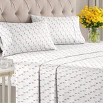 4 Piece Floral Soft Sheet Set, With Elegant Designs By Cgk Linens. Fixed Price $39.99.