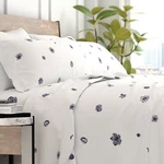 Kaycie Gray Fashion 4 Piece Ultra Soft Microfiber Indigo Flowers Bed Sheet Set. Fixed Price $55.99.
