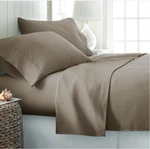 Simply Soft 4-PIECE Luxury Deep Pocket Twin Bed Sheets & Pillowcase Set Taupe. Fixed Price $21.00.
