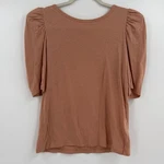 Nation Ltd Womens Linen Blend Puff Sleeve Top Blush Pink Size Small. Fixed Price $28.88.