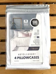 New Hotel Luxury Standard Pillowcases 4PK 500 Thread Count 100% Cotton. Fixed Price $15.00.