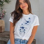 Women Floral Graphic T-shirt Cute Flower Casual Crew Neck Short Sleeve Tee Top. Fixed Price $7.99.