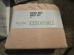 Martha Stewart Essentials Jersey Knit Twin Sheet Set Pink Cotton Blend. Fixed Price $22.99.
