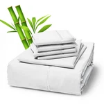 6 Piece Premium Bamboo Sheet Set, Deep Pockets, 50 Colors, 2200 Count, Soft. Fixed Price $38.99.