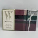 Wamsutta Tyler Plaid Hunter Twin Flat Sheet Supercale Plus New. Fixed Price $11.99.