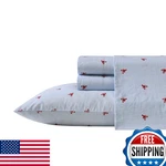 Nautica Twin Xl Cotton Percale Sheet Set - Lobster Print, 18" Deep Pocket. Fixed Price $52.88.
