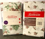 New Sunbeam Double Brushed Microfiber Standard Floral Pillowcases (4) 30"X20. Fixed Price $14.99.