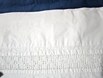 Vintage Wamsutta Supercale White Flat Sheet, Inset Crochet Top Border 80" X 98". Fixed Price $14.95.