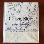 Calvin Klein 4-PIECE Cotton Sateen Queen Sheet Set 300 Tc Airy Botanical Blue. Fixed Price $71.20.