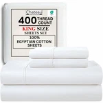 Chateau Home Collection 100% Egyptian Cotton King Size Sheets Set, 400 Thread. Fixed Price $102.89.