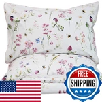 Qsh Floral Bed Sheets Set Queen Size - Shabby Flower Bee Print. Fixed Price $156.78.
