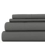4-PIECE Gray Solid Microfiber 300 Thread Count Queen Sheet Set. Fixed Price $28.32.