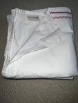 Pottery Barn Kids White Twin Flat Sheet 2 Ribbon Ric Rac Pink Trim. Fixed Price $18.00.