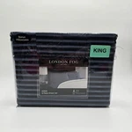 London Fog King 6 Piece Sheet Set Navy Blue Stripes Bonus Pillowcases Sealed New. Fixed Price $61.70.
