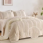 Beige Tufted Comforter Set King Size 7 Piece Bed Bag Shabby Chic Boho Be.... Fixed Price $71.64.