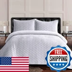 Tribeca Living Lugano Oversized Velvet Quilt Set - All Season Extra Large 3. Fixed Price $156.30.