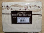 Valencia By Ehf Embroidered Floral Microfiber Full Sheet Set Ivory 4 Pieces New. Fixed Price $19.50.
