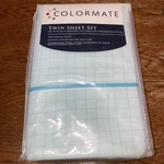 Sears Colormate Grid Sheet Set Twin 60% Cotton 40% Polyester 250 Thread Count. Fixed Price $19.99.
