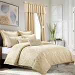 9PC Sara Jacquard Bedding Set Has Duvet Cover With Comforter And Bedskirt. Fixed Price $194.99.