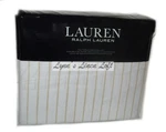 Ralph Lauren Spencer Stripe Clay Tan Cal King Sheet Set 4P Cotton Sateen $220. Fixed Price $143.99.