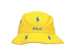 Polo Ralph Lauren Multi-pony Safari Bucket Hat Cap Yellow With Blue Ponies. Fixed Price $79.99.