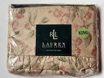 Rare New Belmont Oaks Ralph Lauren *king Flat Sheet Floral Sateen Ruffle Flower. Fixed Price $299.95.