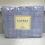 Lauren Ralph Studio Glen Plaid Seaview Full Flat Sheet 100% Cotton Blue. Fixed Price $39.99.