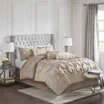 Madison Park 7PCS Bag Comforter Set Tufted Pleated Faux Silk Bedding. Fixed Price $92.99.