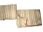 Ralph Lauren Desert Plains Stripe Red Green (2P) King Fitted & Flat Sheet Set. Fixed Price $280.00.