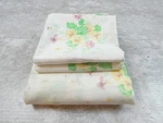 Westport Stevens Queen Floral Vtg White Pansies Flat Sheets 2 Pillow Cases. Fixed Price $24.75.