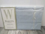 Vtg Wamsutta Supercale Plus Twin Flat Sheet Blue Gingham 200 Thread Count (nos). Fixed Price $29.98.