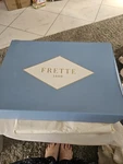 Wrapped New Frette One Bourdon King 4 Piece Sheet Set Cotton White/grey No Box. Fixed Price $399.00.