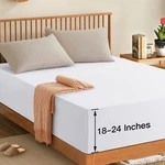 Manyshofu Extra Deep Pocket Fitted Sheet Only - 1800 Queen, Pure White. Fixed Price $27.99.